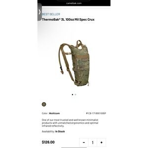 CamelBak Thermobak‎ 3L 100-oz. Mil-Spec Crux Hydration Pack - MultiCam NEW!